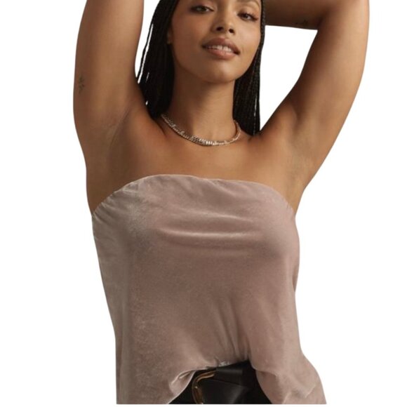 Anthropologie The Tilda Strapless Top Velvet Edition Lavender Size Small - Picture 3 of 8